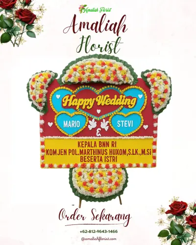 Karangan Papan Bunga Pernikahan di Bojongwetan